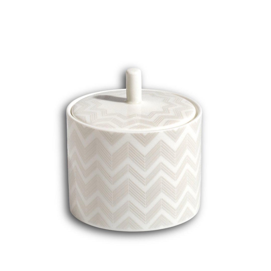 ZIG ZAG WHITE Sugar Pot - Zuccheriera