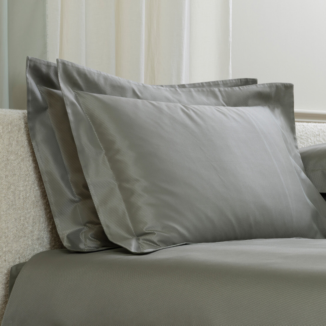 Oblique Jacquard Sham, Verdigris-SavageBeige