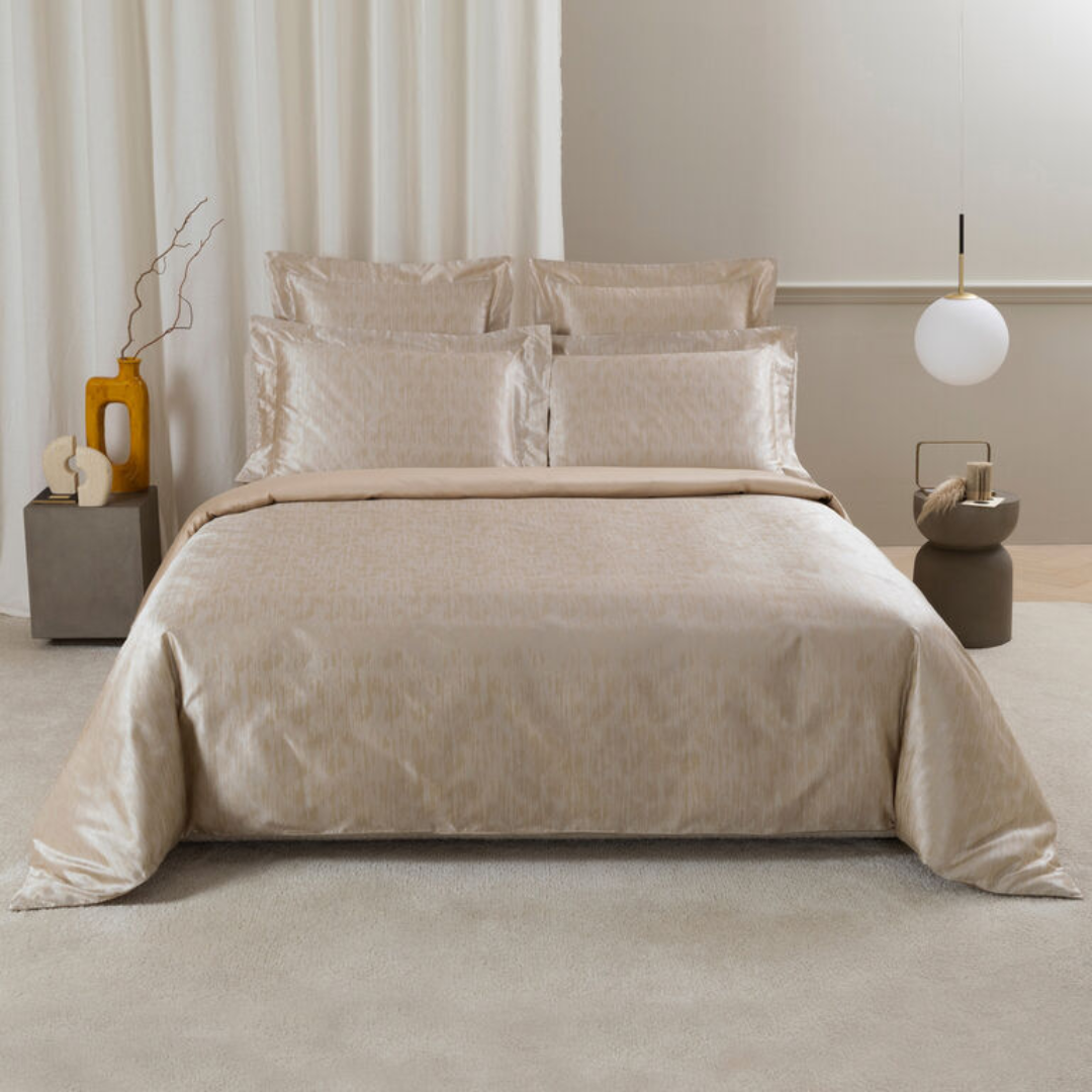 Luxury Sway Jacquard Sham, Milk-GoldenBeige