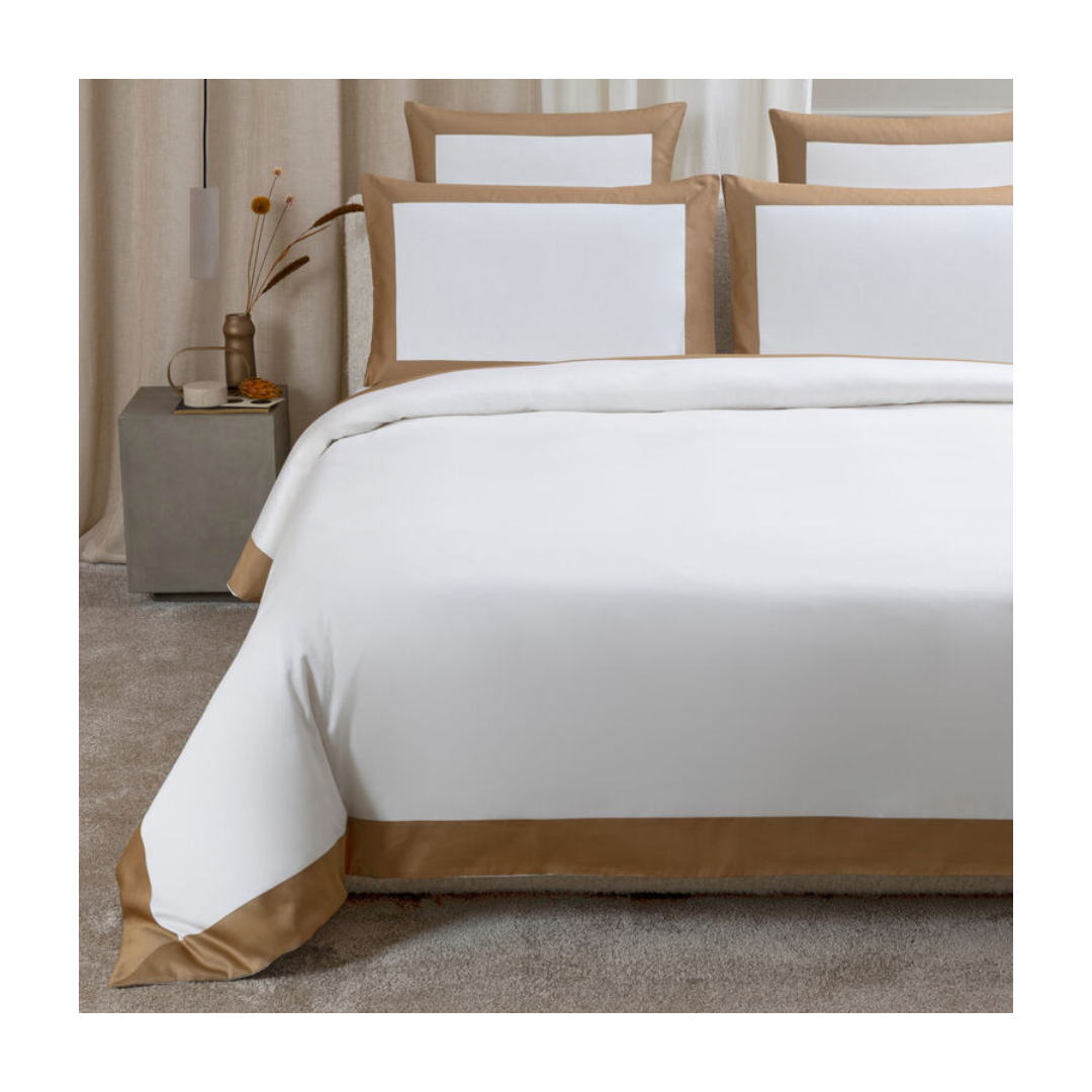 Bold Duvet Cover MILK/TAN