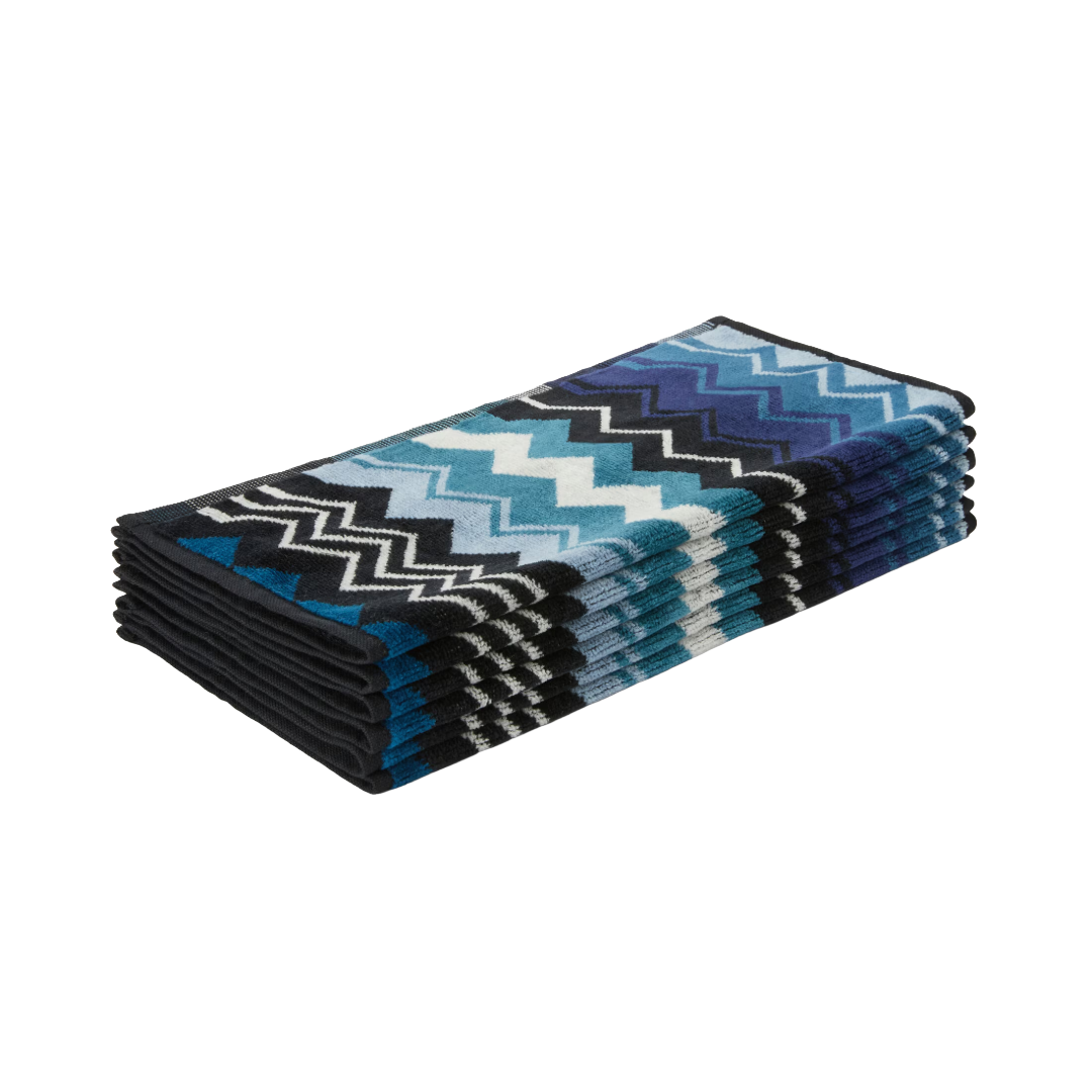 Giacomo face towels 30x30 cm 6 pieces - Blue
