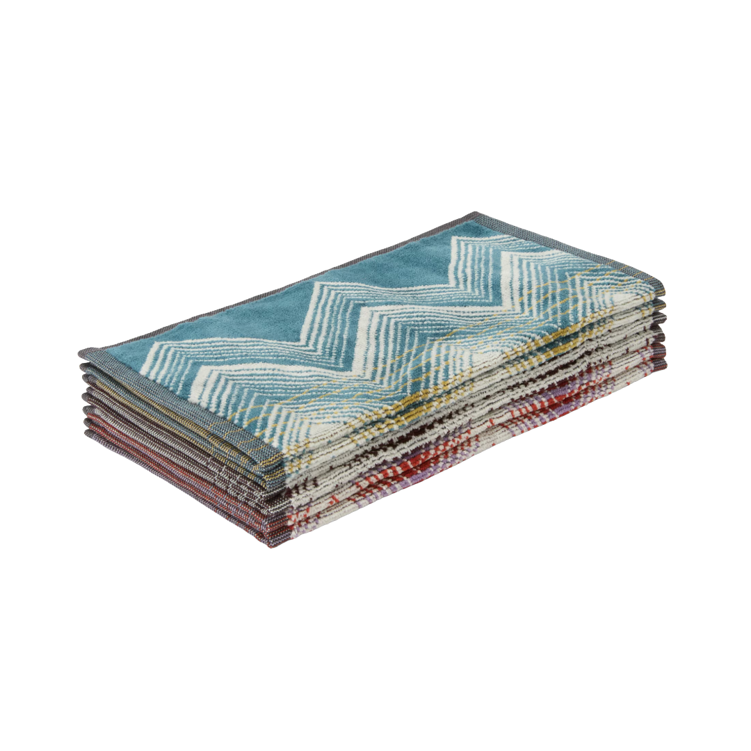 Marea set of 6 pure cotton face towels, Multicoloured