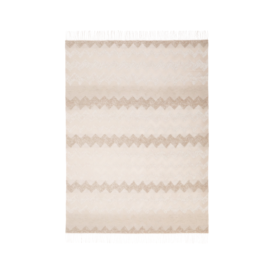 Plaid Gessetti 130x190 cm in wool blend zig zag
