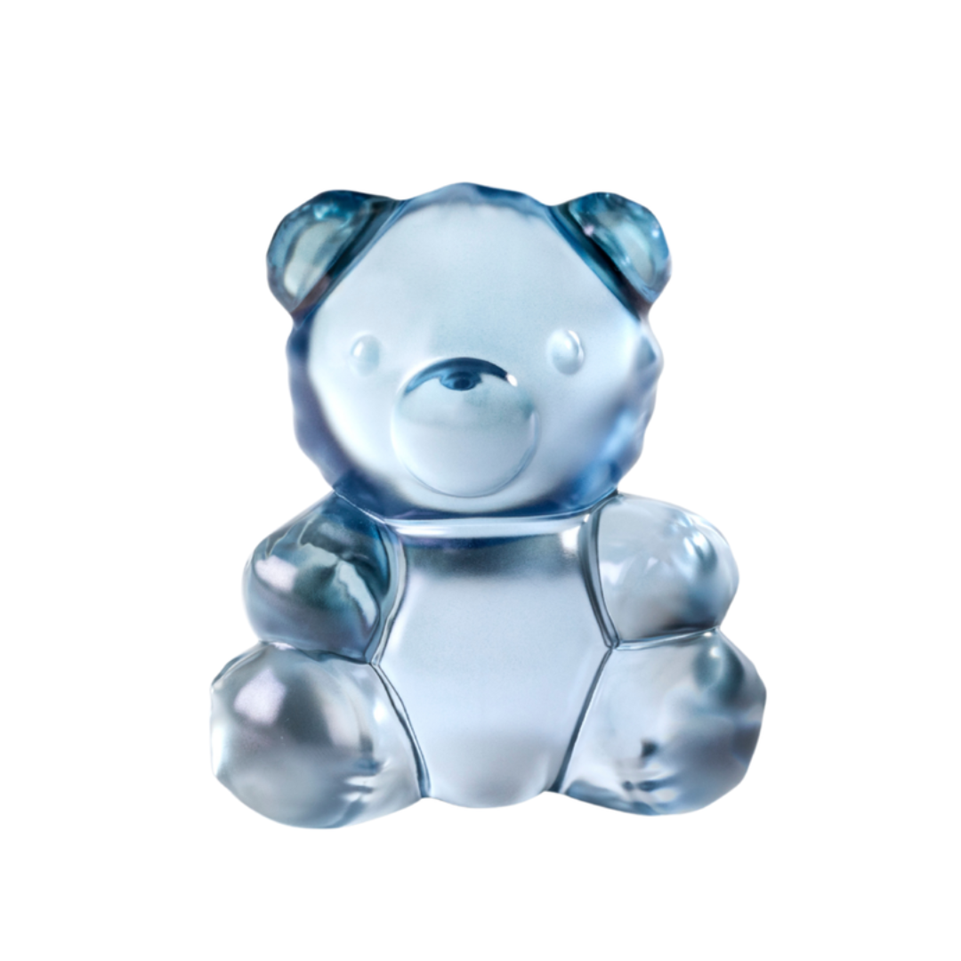 Teddy Air small sculpture Clear Crystal, Blue luster