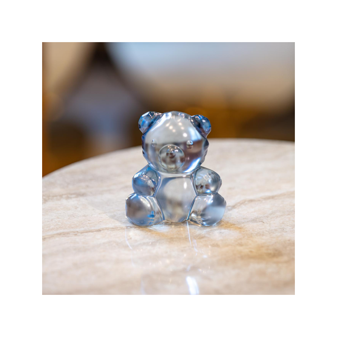 Teddy Air small sculpture Clear Crystal, Blue luster
