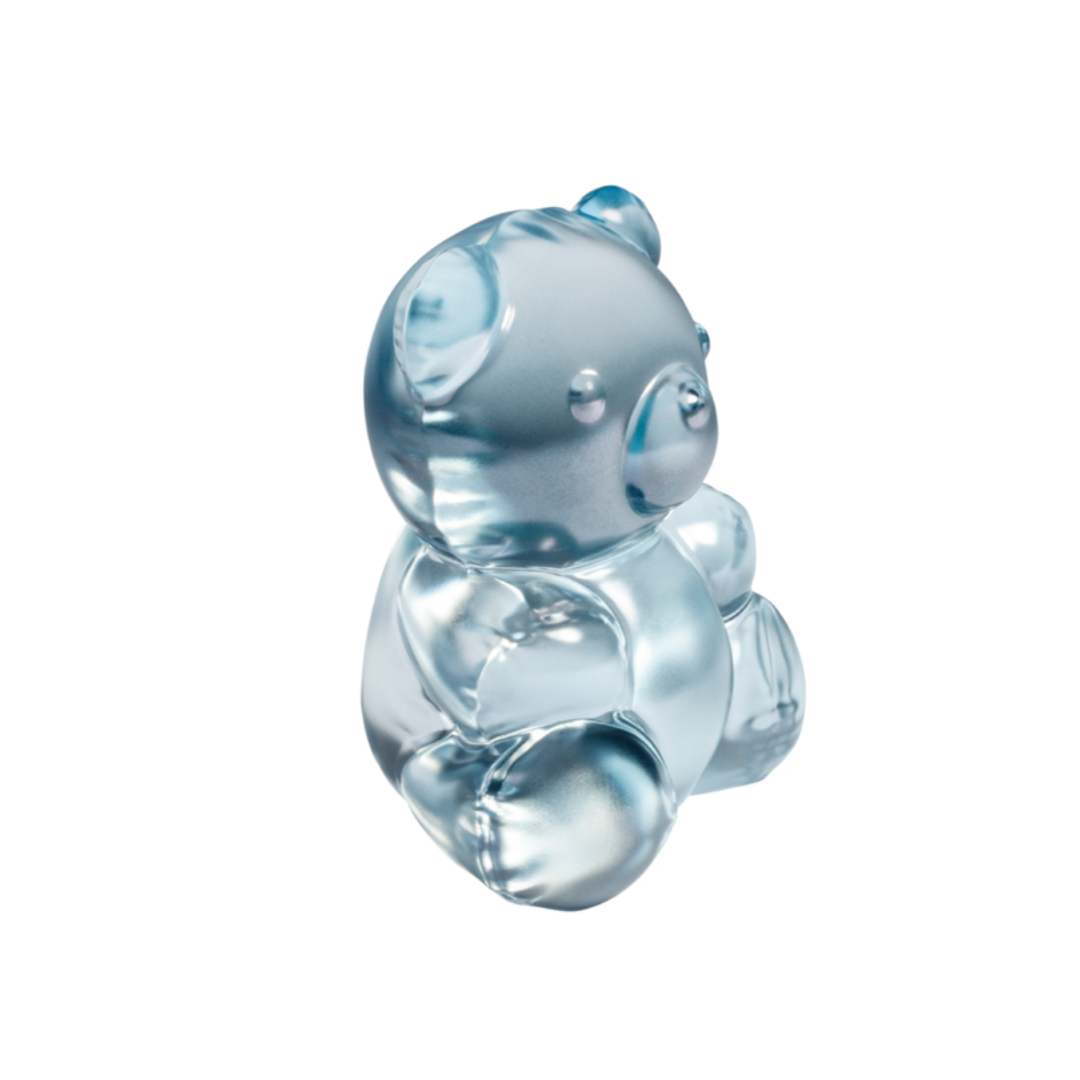 Teddy Air small sculpture Clear Crystal, Blue luster
