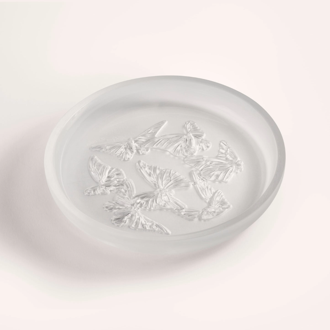 Papillons flat small bowl Clear crystal