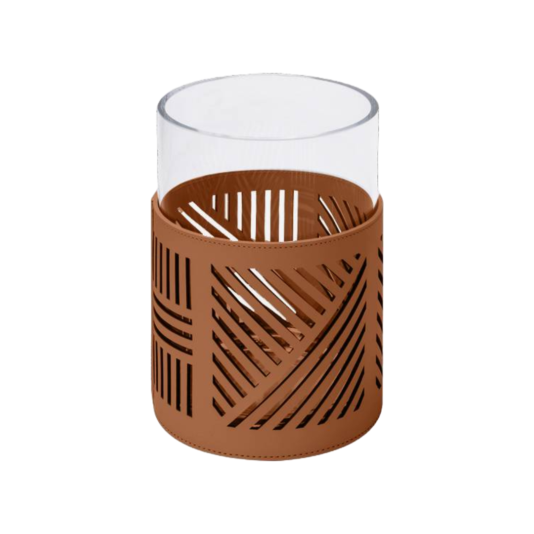 ATMOSPHERE CANDLE HOLDER / VASE - COGNAC